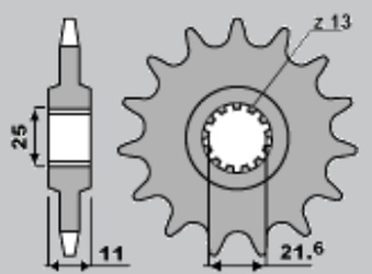 Zębatka przednia 2142 15 yamaha r6 '06-'09 (-1)