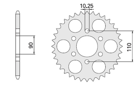 Zębatka tylna 850 33 (850 33) yamaha xj/xs 650