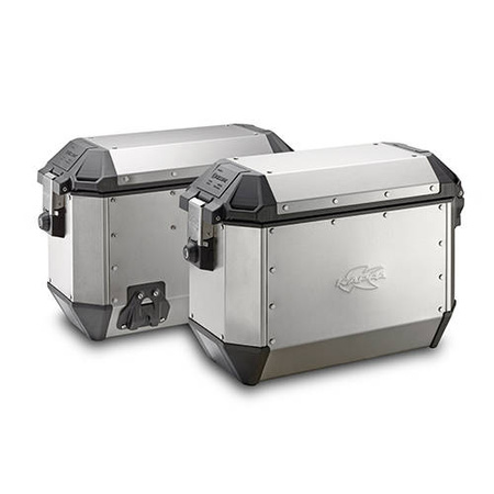 kufry boczne 36l monokey kms k'mission aluminiowe (para = 2 szt) + dodatkowy zamek - do stelaży bocznych kl, klr, klo, klor