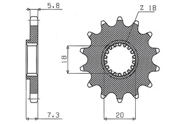 Zębatka przednia 432 13 suzuki rm 125 '92-'07, rmz 250 '10-'12 (jtf427.13) (łańc. 520) (43213jt)