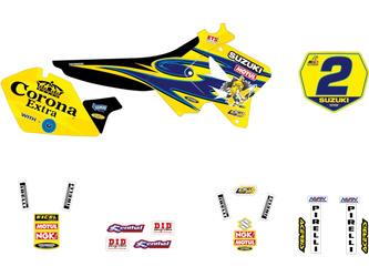 Komplet naklejek (oklein) suzuki rm 125/250 '01-'08 replica team suzuki 2001