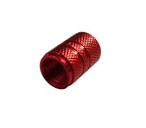 Nakrętka wentyla czerwona aluminiowa