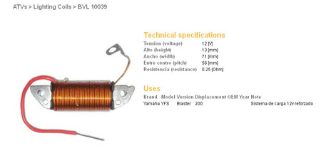 Dze cewka ładowania yamaha yfs200 blaster