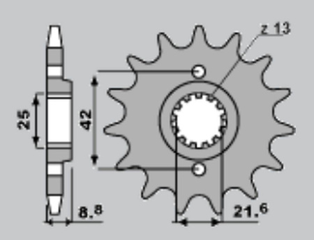 Zębatka przednia 523 15 kawasaki el 250 88-04
