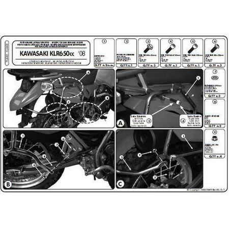 Stelaż Kufrów Bocznych Monokey Kawasaki Klr 650 Enduro (07-19) - Również Pod Kufry Monokey Retro-Fit K-Venture Alu Oraz K'mission Alu