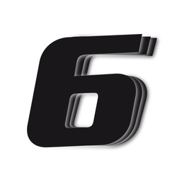 Numery startowe 25cm x 20cm ukośne, kolor czarny nr6 (3szt.)