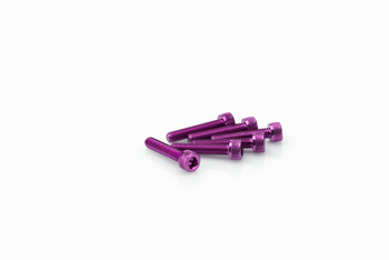 Śruby z anodyzowanego aluminium blister 6 śrub imbusowych m5x25mm fioletowe