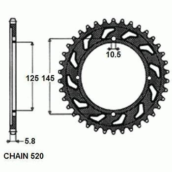 Zebatka napedzana stalowa sunstar sunr1-3538-41