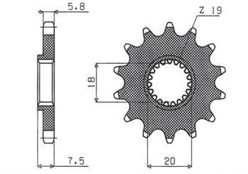Zębatka przednia 340 13 honda cr 125 '87-'03 (jtf326.13) (łańc. 520) (34013jt)