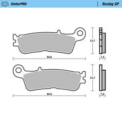 Klocki hamulcowe sinter metal racing ng: 12 (sinterpro series racing gp) przód / przednie kh755 fantic xx 125, xef/xxf 250/450, xex 250 '22