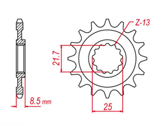 Zębatka przednia 2137 16 kawasaki zx -r '02-'03, z 1000 '03-'06, zx-10r '04-'20 (-1), zx-10rr '17-'19 (-1), klv 1000 '04-'06 (-1) (jtf1537.16)