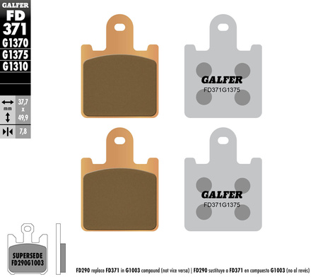 Klocki hamulcowe kh417/4 spiek metaliczny (złote) sport,  przód kawasaki zx 6r '07- , z 1000 '07-'09, gtr 1400, zzr 1400