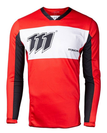 Koszulka moto 111.3 - redrisk kolor czerwony/biały/czarny rozmiar xl