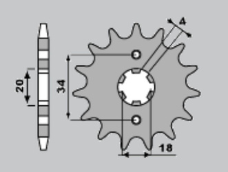 Zębatka przednia 259 16 honda xl125, mtx125