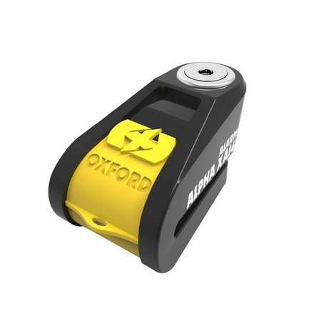 Blokada tarczy hamulcowej alarmem alpha xa14 kolor czarny/żółty fluo (pin 14mm)