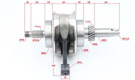 Wał Korbowy Power Force Z Łożyskami Bashan 200/250cc Bas12-018