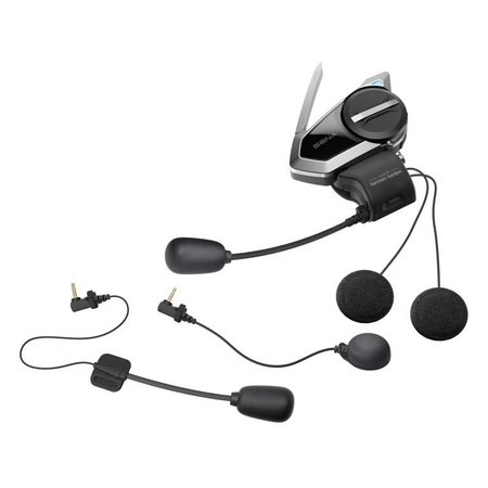 Interkom motocyklowy 50quantum mesh 2.0 bluetooth 5.0 do 2000m z radiem fm oraz systemem audio harman kardon ( 2 zestawy ) (el)