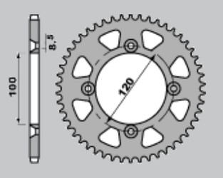 Zębatka tylna aluminiowa t7075 (ergal) 798 48 (79848) suzuki rm 80/85, yamaha yz 80/85 (93-14) (jtr798.48) (łańc. 428) kolor złoty