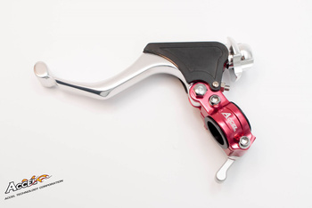 uchwyt dźwigni sprzęgła kompletny + hot start uniwersalny (kuty) kolor czerwony (3 pozycje dźwigni) (cl-02rd)