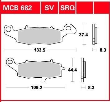 KLOCKI HAMULCOWE MOTOCYKLOWE TRW MCB682