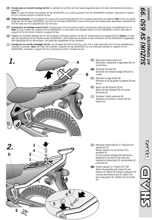 Stelaż kufra tylnego Shad do Suzuki SV650 ( 99 - 02 )