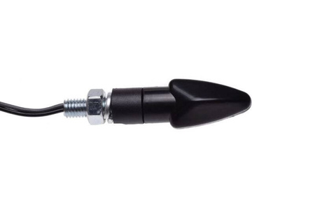 Kierunkowskaz mini biały klosz czarna obudowa