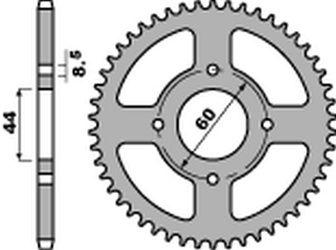 Zębatka tylna 832 52 f yamaha dt 50r '78-'95 (jtr832.52) (łańc. 420) - może być zastąpiona przez 4461 52