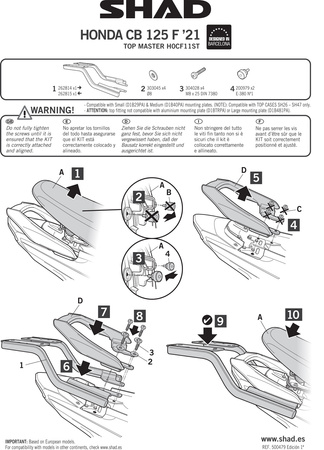 Stelaż kufra tylnego Shad do Honda CB125F (21-22)