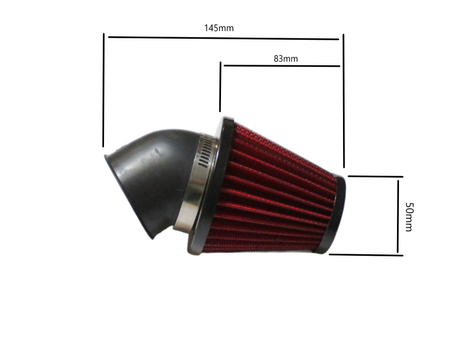 Filtr Powietrza Stożkowy Power Force Czerwony 45-48mm 45 Stopni Fpc000019