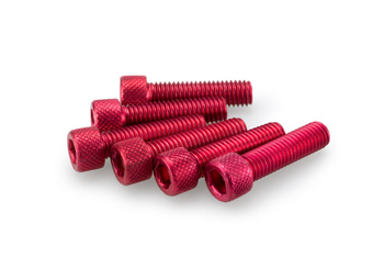 Śruby z anodyzowanego aluminium blister 6 śrub imbusowych m8x30mm czerwone