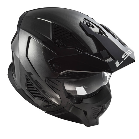 Kask modułowy LS2 OF606 Drifter Jeans Titanium z odpinaną maską