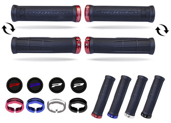 Manetki pg995 atv / jet ski / mtb (22+22mm, dł. 120mm) kolor czarny z niebieską blokadą lock-on (995-356)