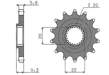 Zębatka przednia 2146 13 kawasaki kxf 250 '06-'17 (jtf1446.13) (łańc. 520) (214613jt)