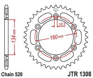 Zębatka tylna 4400 45 aluminiowa honda cbr 600/900/929/954/1000 (440045jta) (łańc. 520)