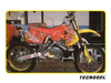 Komplet naklejek (oklein) + pokrowiec/poszycie na siedzenie suzuki rm 125/250 '99-'00, replica team suzuki '99