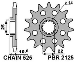 Zębatka przednia 2125 15 18nc mv augusta 910/920/989/990/1000