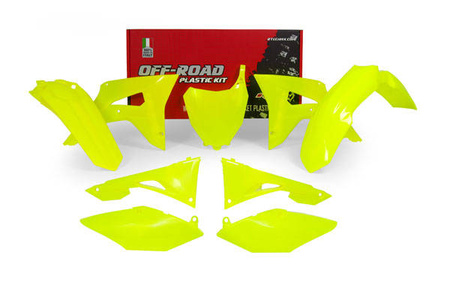 Komplet plastików honda crf 450r '17-'18, crf 250 '18 kolor żółty fluo (z tablicą i osłoną filtra)