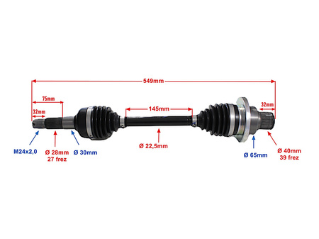 Półoś Tylna Prawa Power Force Cf Moto 500/800