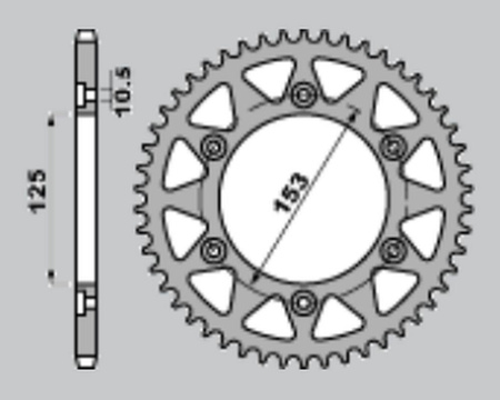 Zębatka tylna honda crf-l 4t crf 250l '13-'20 , xr 250 r/l/r '91-'96 ,xr 600/650 '91-'20  288 50z ergal