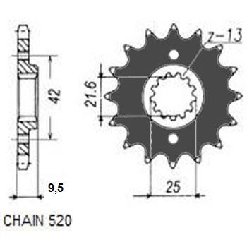Zebatka napedowa sunstar sunf341-13