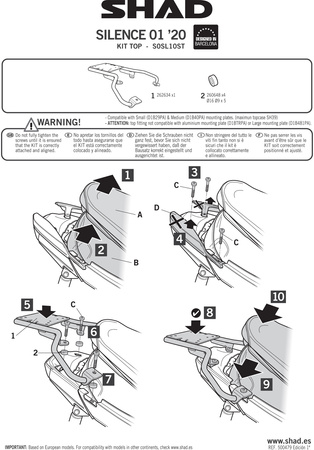Stelaż kufra tylnego Shad do Silence S01