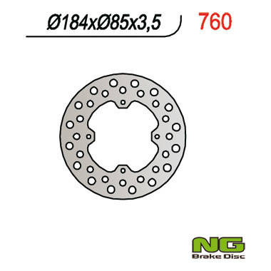 Tarcza hamulcowa tył kawasaki, suzuki rm 80/85 (86-04) (184x85x3,5)