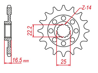 Zębatka przednia 2114 15 ducati 749/848/998/999/1000/1098/1099/1100/1098/1200 (jtf741.15)