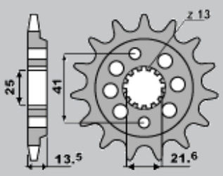 Zębatka przednia 2099 15 (a4254043150) (jtf1307.15) honda xr 650 '00-'07