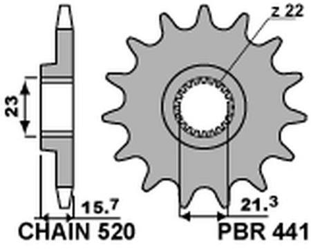 Zębatka przednia 441 15 yamaha xt 600 '89-'98, xtz 660 '91-'98 (jtf577.15) (łańc. 520) (44115jt)