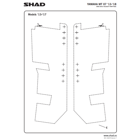Stelaż do sakw półsztywnych Shad do Yamaha MT07 18