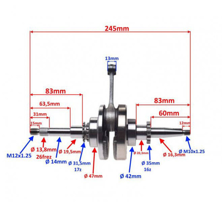 Wał korbowy do Peugeot Kisbee Django 50 4T