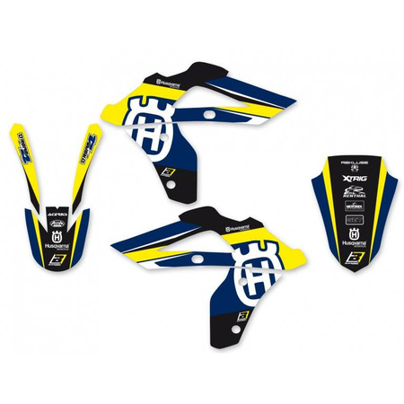 Komplet naklejek (oklein) husqvarna cr/wr 125 '06-'08 , wr 250/300 '06-'13 dream 4 kolor niebieski/żółty