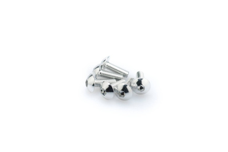 Śruby z anodyzowanego aluminium blister 6 wypukłych śrub m5x15mm srebrne