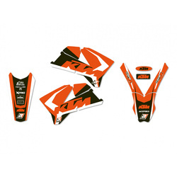 Komplet naklejek (oklein) ktm exc '05-'07, sx/sxf '05-'06 dream 4 kolor pomarańczowy/czarny